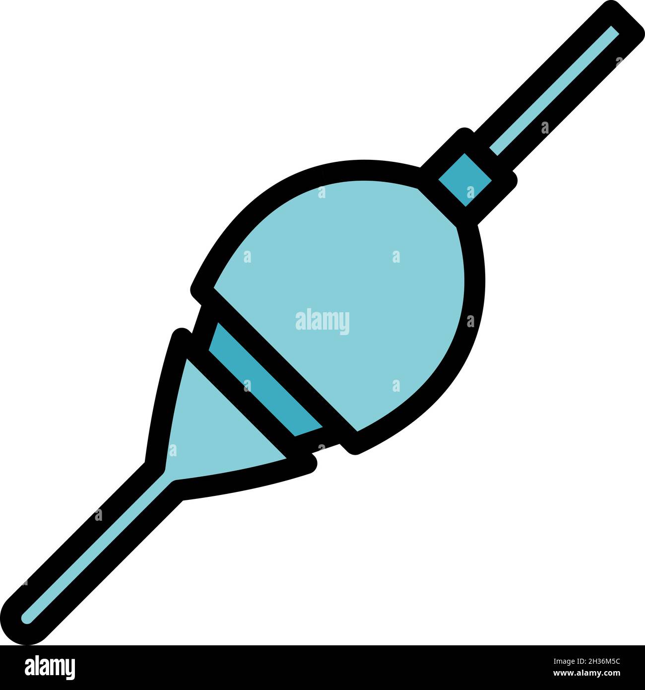 Icona di cattura Fisher float. Contorno cattura fisher float vettore icona colore piatto isolato Illustrazione Vettoriale