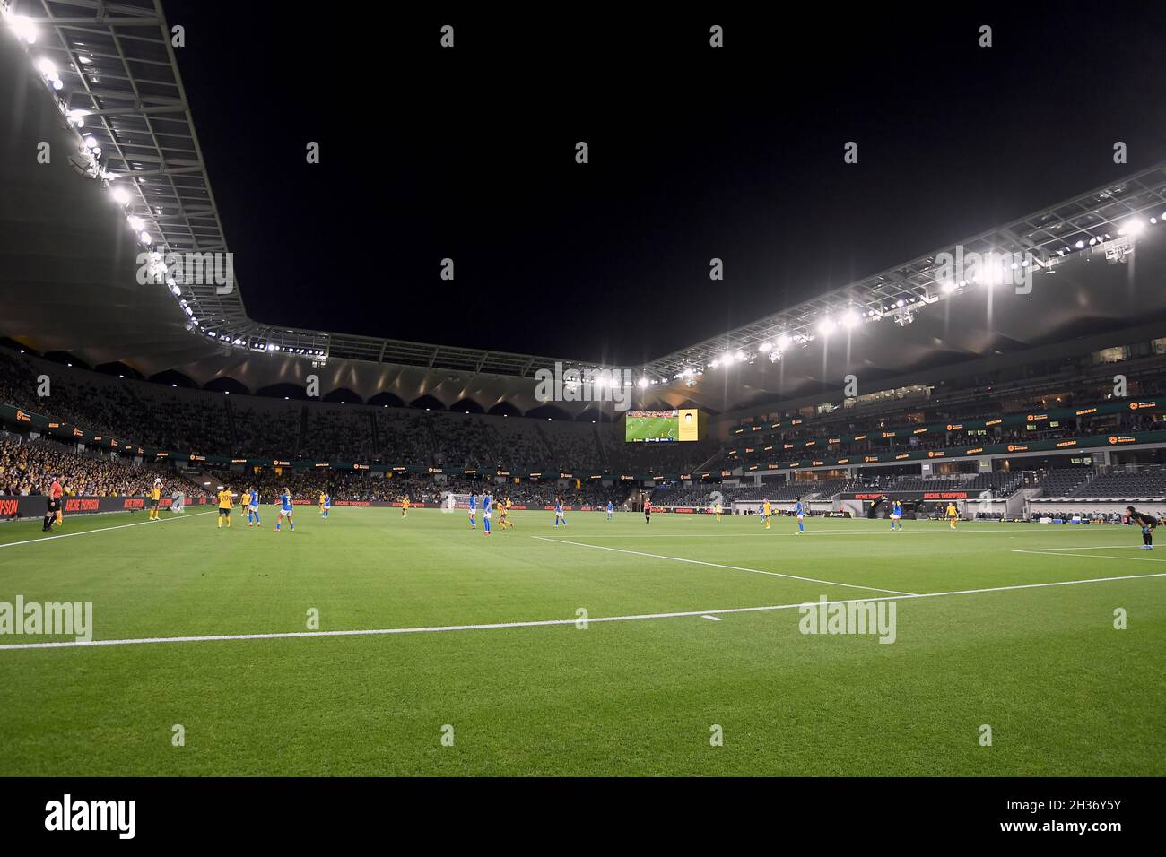 Sydney, Australia, 26 ottobre 2021. Una veduta dello Stadio CommBanki durante la partita di football delle Donne internazionali tra Australian Matildas e Brasile il 26 ottobre 2021 allo Stadio CommBank di Sydney, Australia. Credit: Steven Markham/Speed Media/Alamy Live News Foto Stock