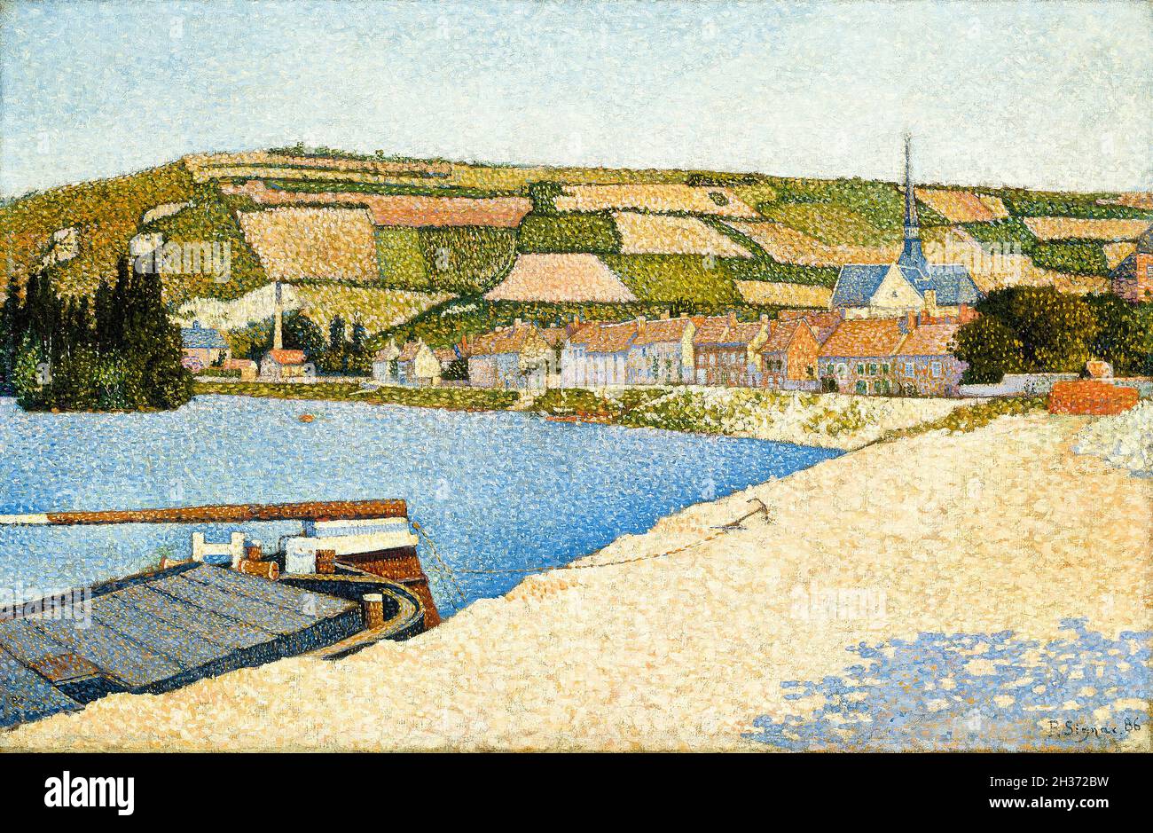 Paul Signac, Les Andelys, Côte d’Aval, pittura paesaggistica, 1886 Foto Stock