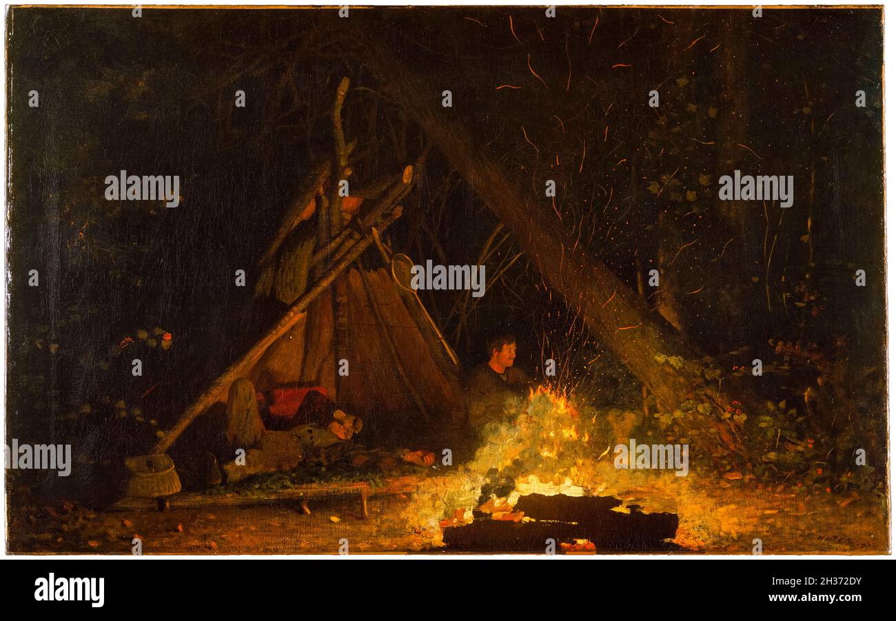 Winslow Homer, Camp Fire, pittura, 1880 Foto Stock