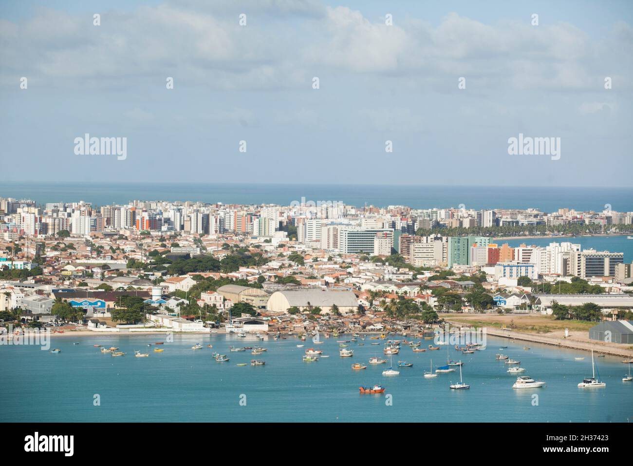 Vista aerea delle spiagge di Maceio, Alagoas, regione nord-orientale del Brasile Foto Stock