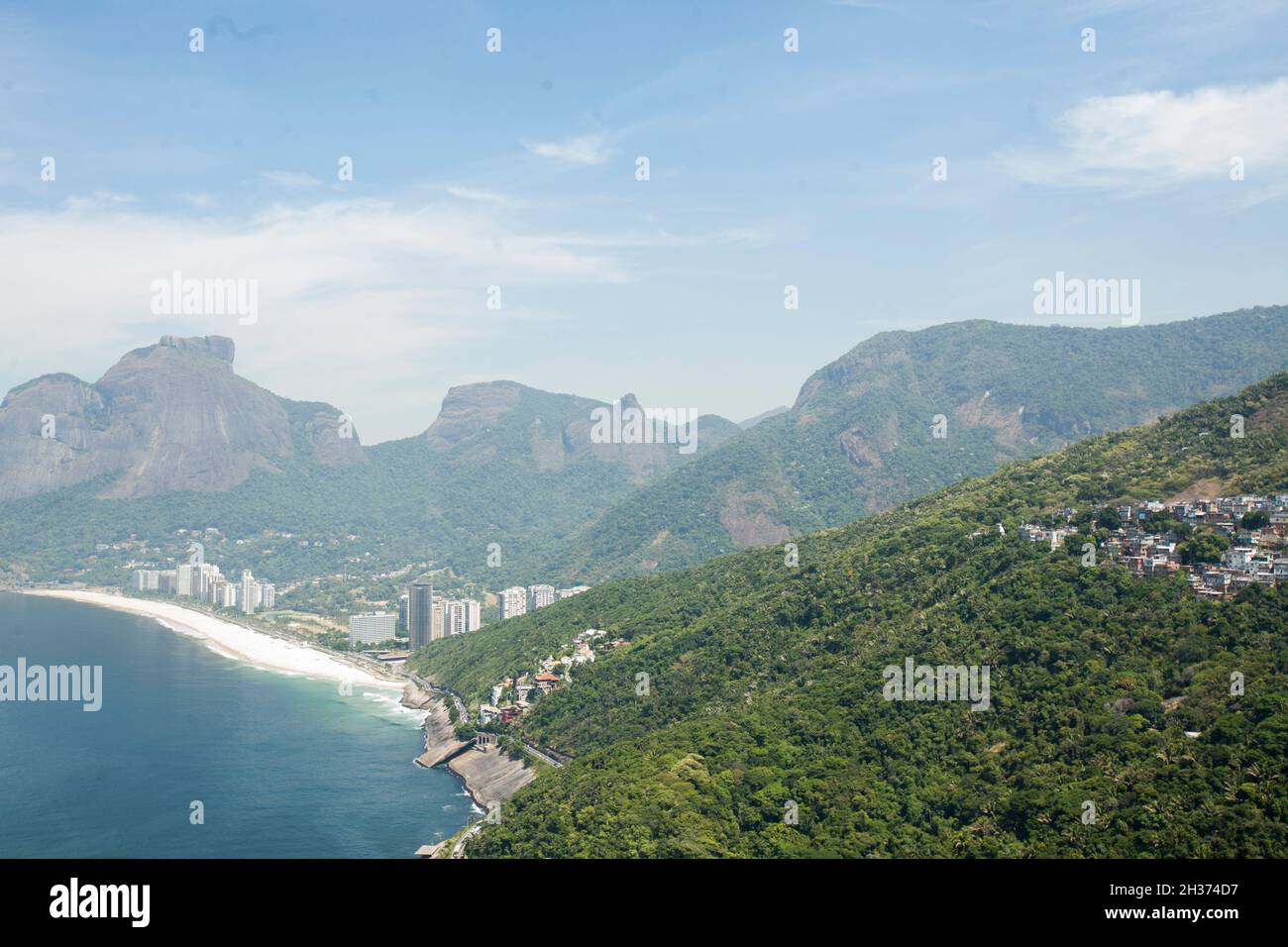 Vista aerea delle spiagge di Rio de Janeiro, regione sud-orientale del Brasile Foto Stock