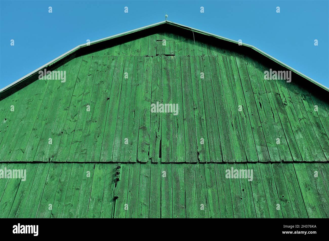 Dettagli fienile verde fattoria in Ontario Foto Stock