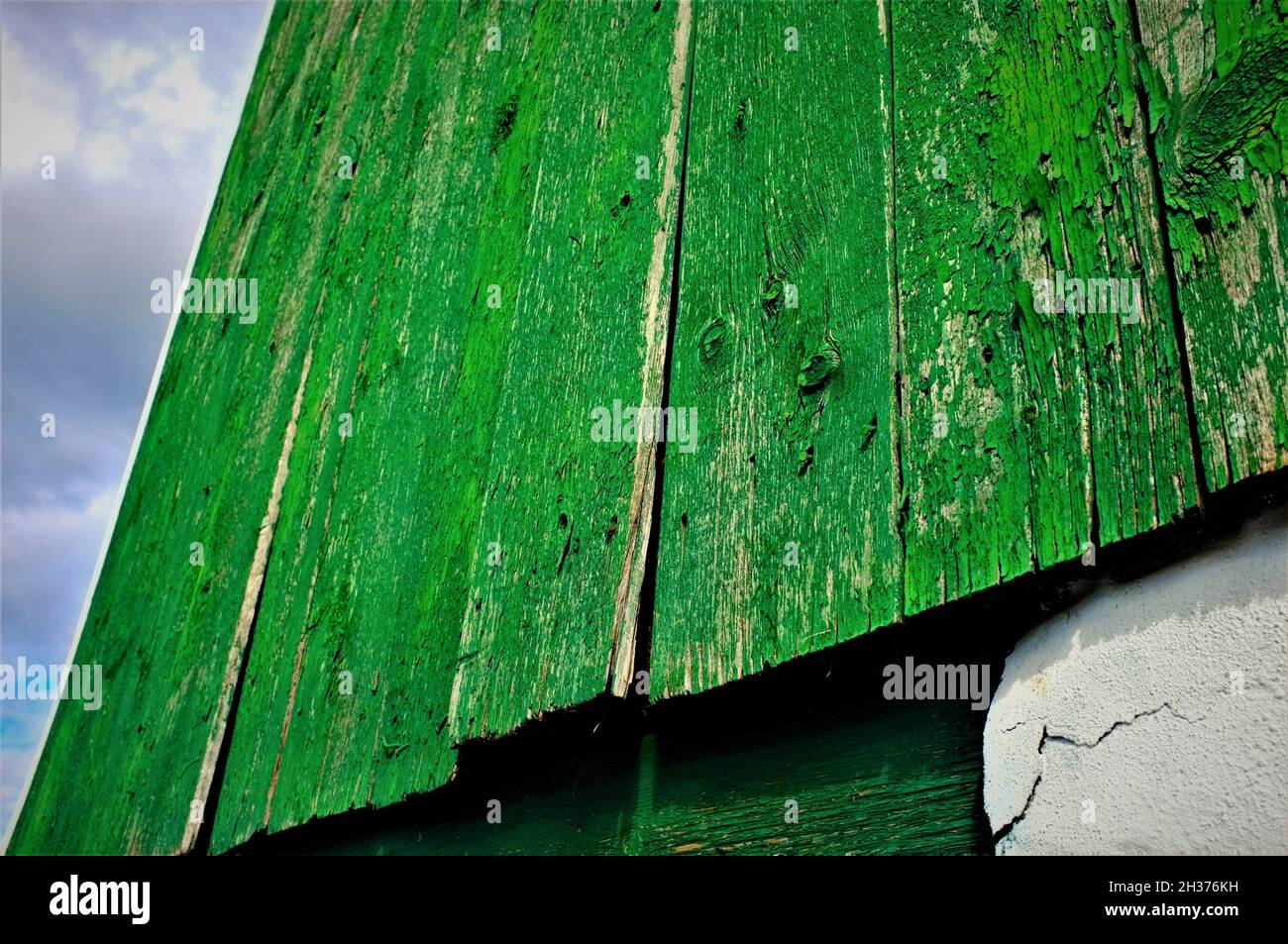 Dettagli fienile verde fattoria in Ontario Foto Stock