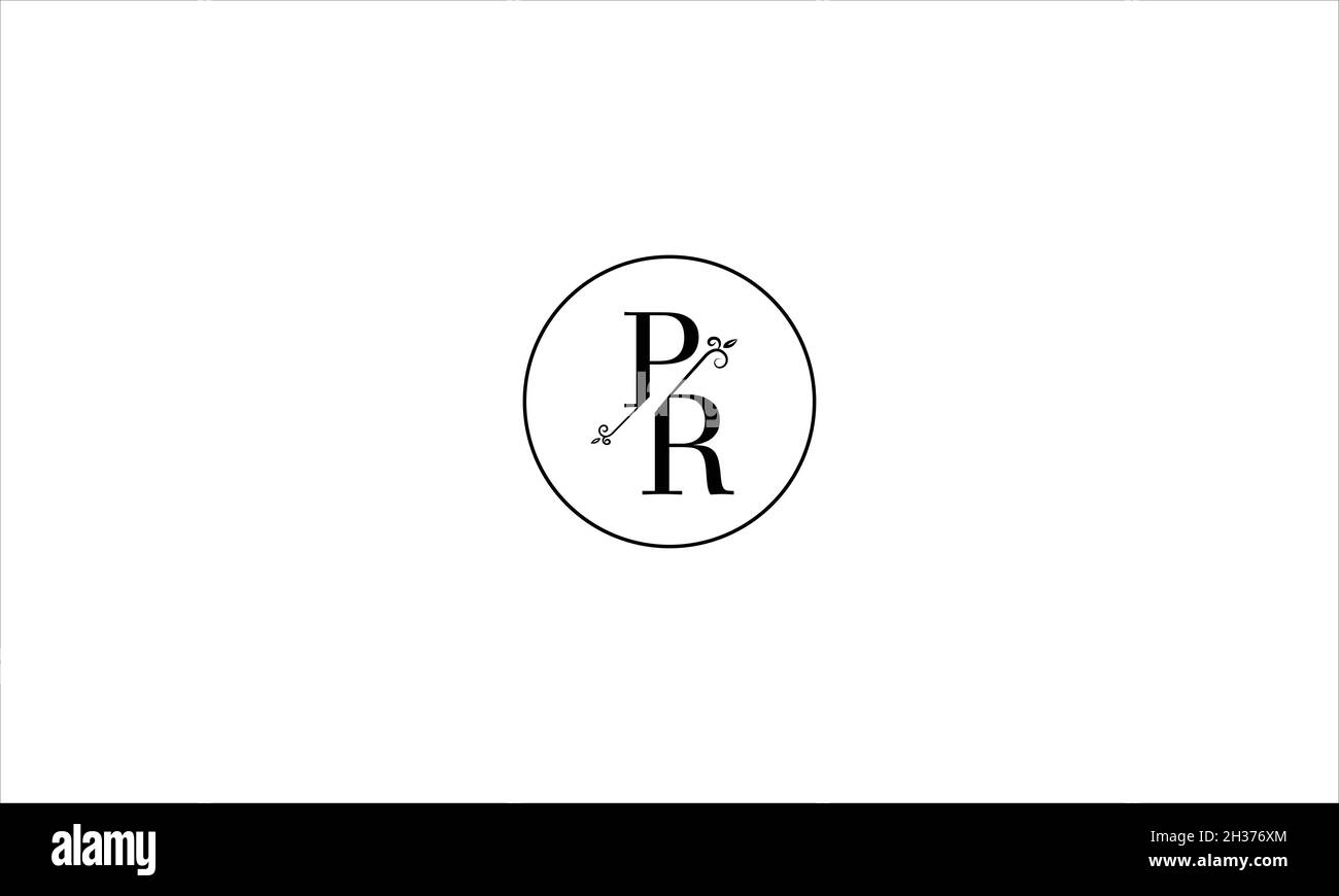 LETTERE PR LOGO DESIGN CON EFFETTO SPAZIO NEGATIVO PER USO ILLUSTRATIVO Illustrazione Vettoriale