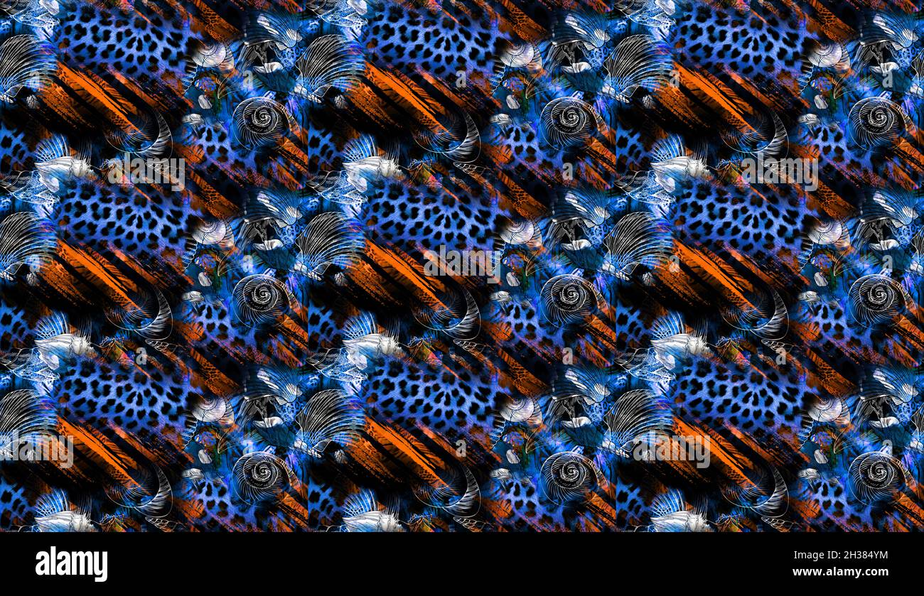 Disegno colorato background.Fashion pattern work e stampa tessile.Animal print, leopard texture.Fashion print pattern.Seamless astratto pattern in Foto Stock