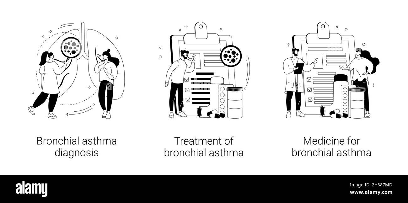 Illustrazioni vettoriali astratte di concetto di malattia respiratoria. Illustrazione Vettoriale