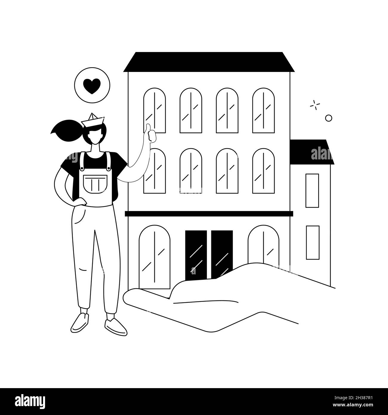 Illustrazione vettoriale del concetto astratto dell'edificio pubblico. Illustrazione Vettoriale