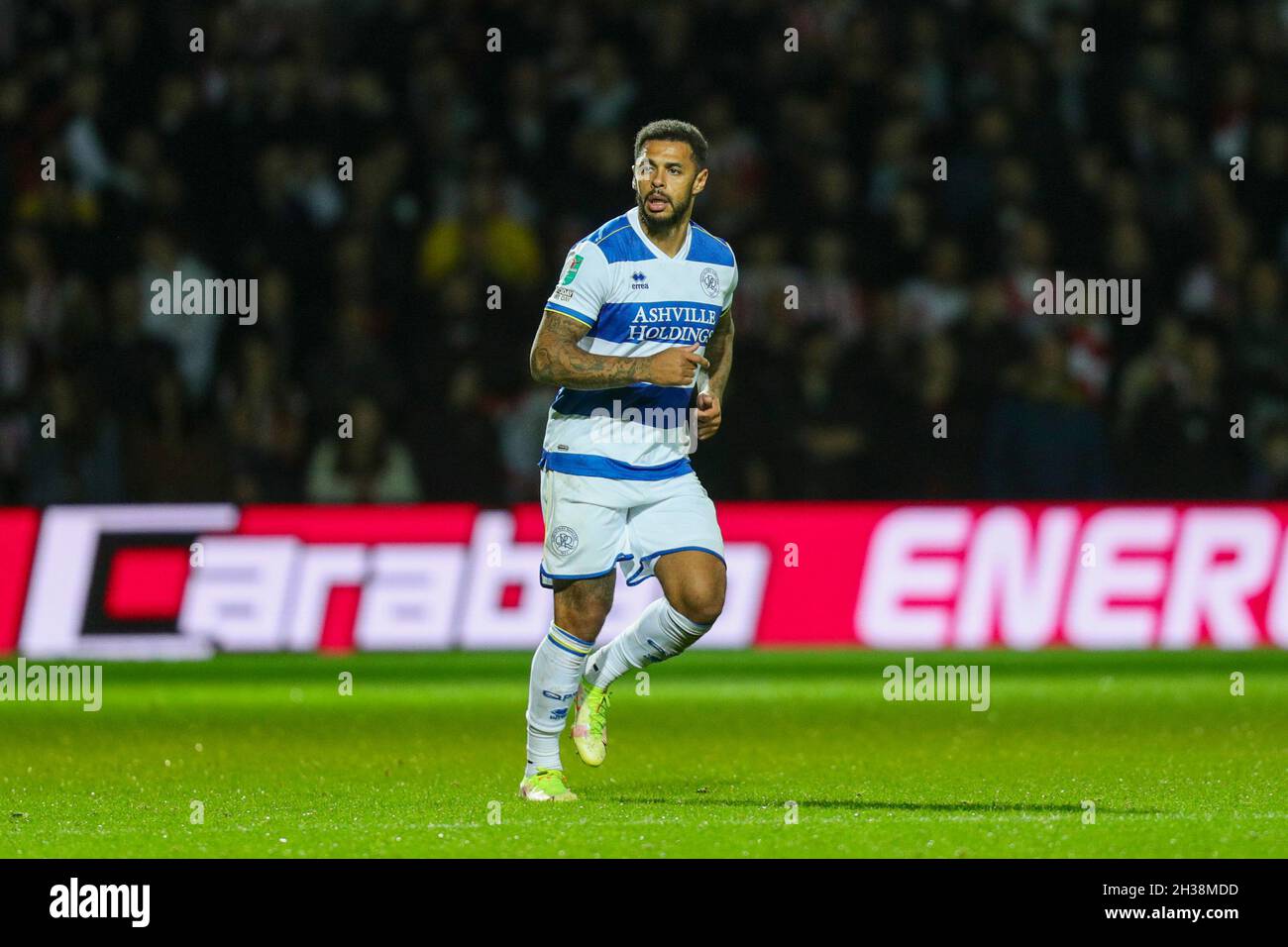 LONDRA, REGNO UNITO. 26 OTTOBRE, Andre Grey del QPR durante la partita della Carabao Cup tra i Queens Park Rangers e Sunderland al Kiyan Prince Foundation Stadium., Londra martedì 26 ottobre 2021. (Credit: Ian Randall | MI News) Credit: MI News & Sport /Alamy Live News Foto Stock