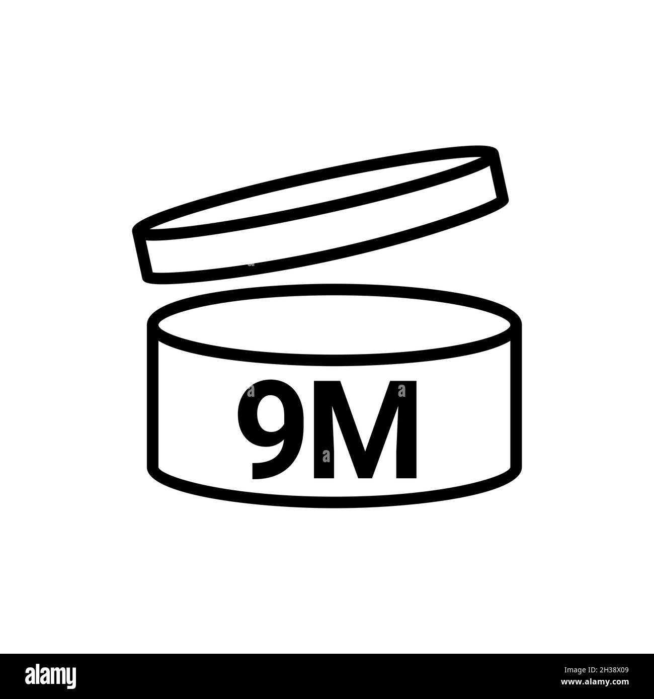 PAO logo vita cosmetica. 9 mesi scadenza vaso a scaffale aperto scadenza pao mese icona Illustrazione Vettoriale