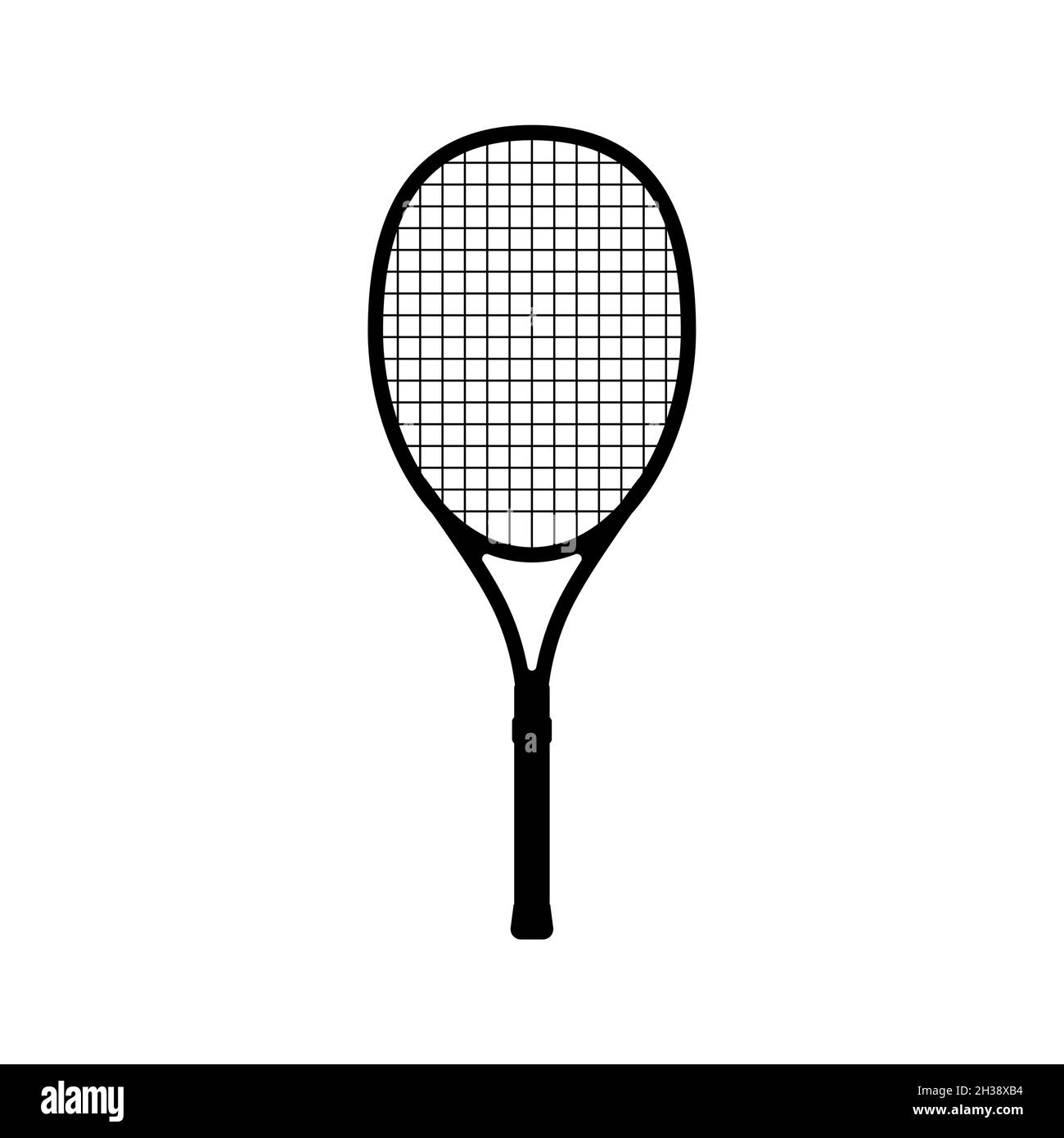 Tennis racket vettore icona nero classico illustrazione. Icona racket tennis Illustrazione Vettoriale