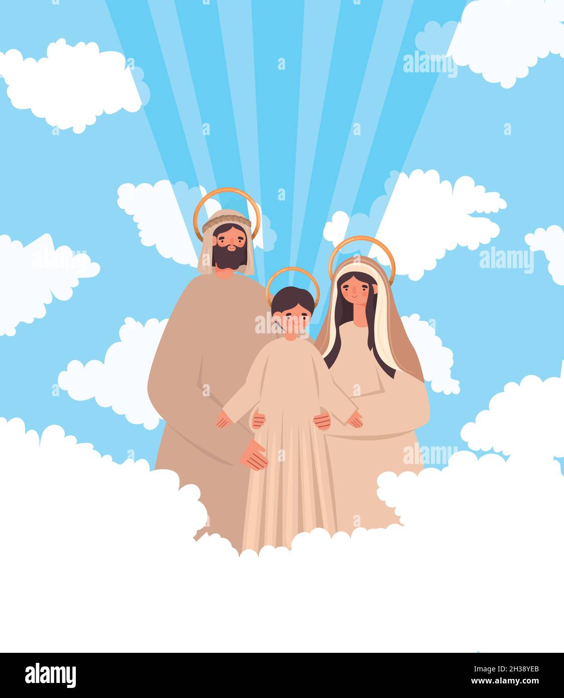 cartello di santa famiglia Illustrazione Vettoriale