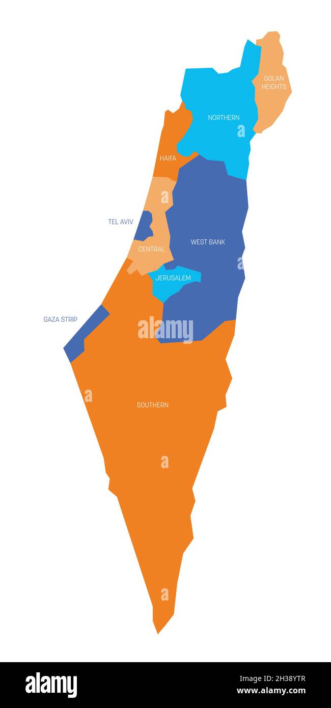 Israele - mappa amministrativa dei distretti Illustrazione Vettoriale