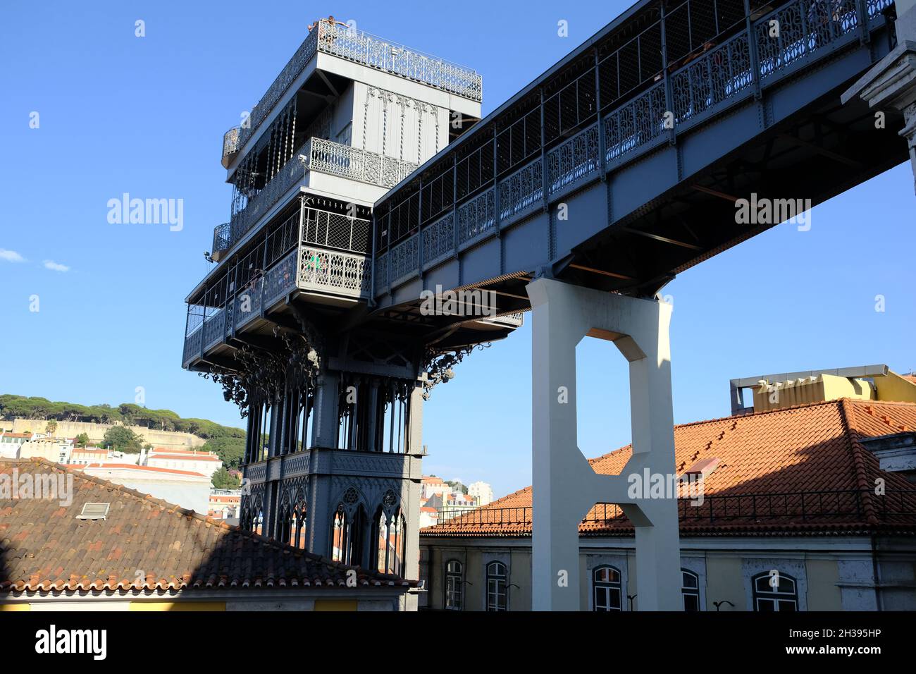 Portogallo Lisbona - Santa Justa Ascensore - Carmo Ascensore - ascensore nel centro storico Foto Stock