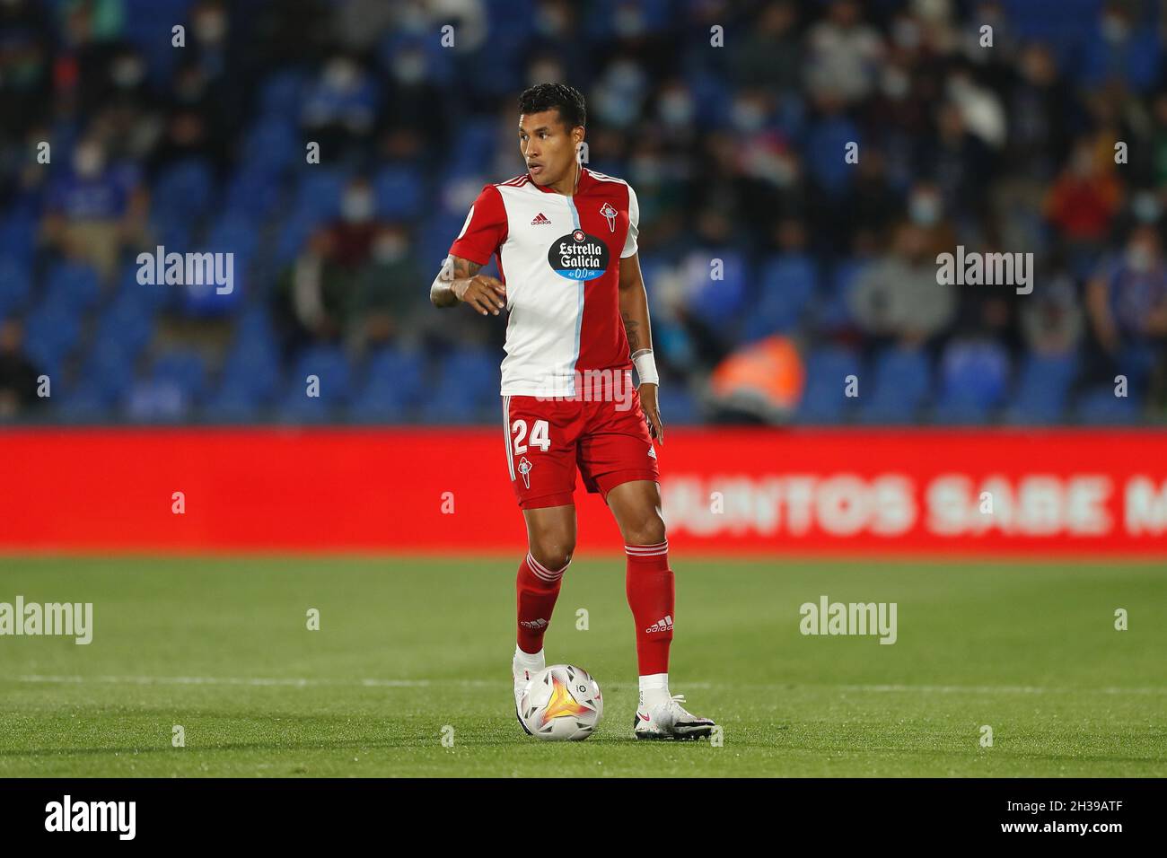 Getafe, Spagna. 25 ottobre 2021. Jeison Murillo (Celta) Calcio : la Liga Santander in spagnolo si discosta tra Getafe CF 0-3 RC Celta de Vigo al Colosseo Alfonso Perez a Getafe, Spagna . Credit: Mutsu Kawamori/AFLO/Alamy Live News Foto Stock