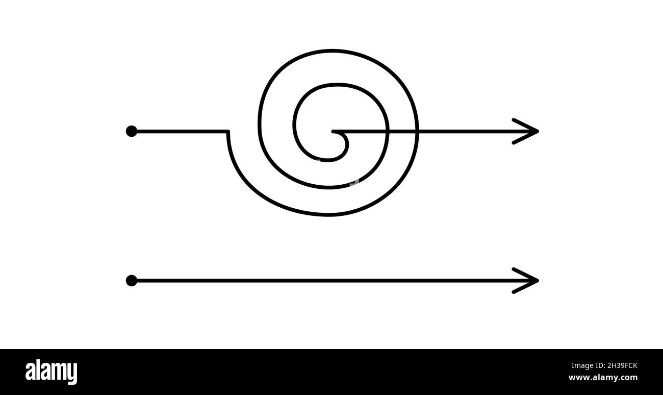 Diverse linee di percorso tracciate a mano. Concetto di ricerca di soluzioni aziendali. Modo per risolvere il problema. Elementi di progettazione vettoriale per infografica sui trend. Illustrazione Vettoriale