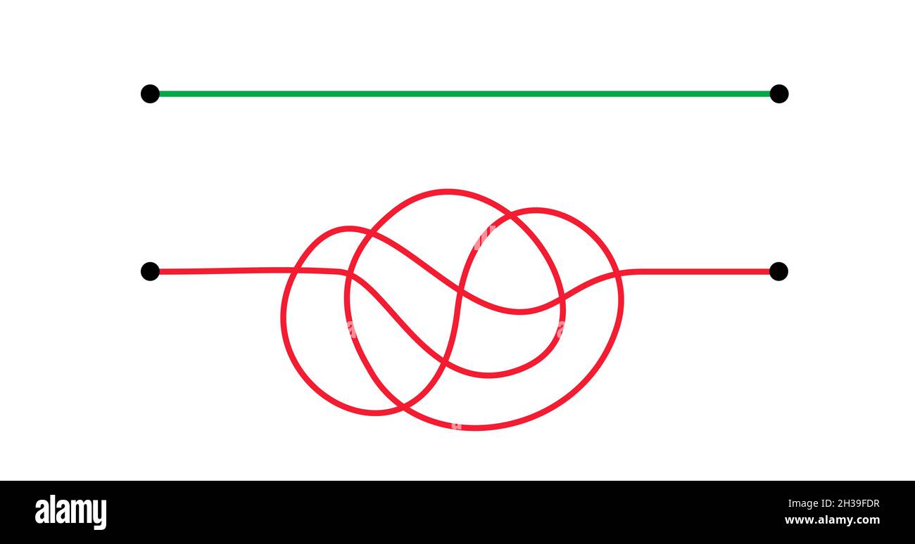 Diverse linee di percorso tracciate a mano. Concetto di ricerca di soluzioni aziendali. Modo per risolvere il problema. Elementi di progettazione vettoriale per infografica sui trend. Illustrazione Vettoriale