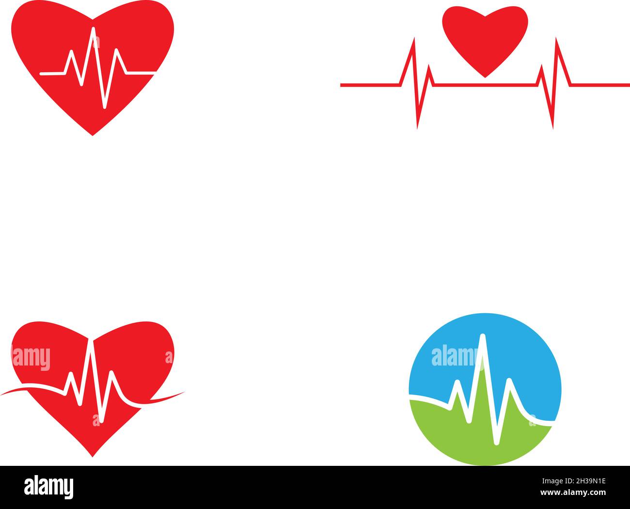 immagine vettoriale del logo della linea del battito cardiaco Illustrazione Vettoriale