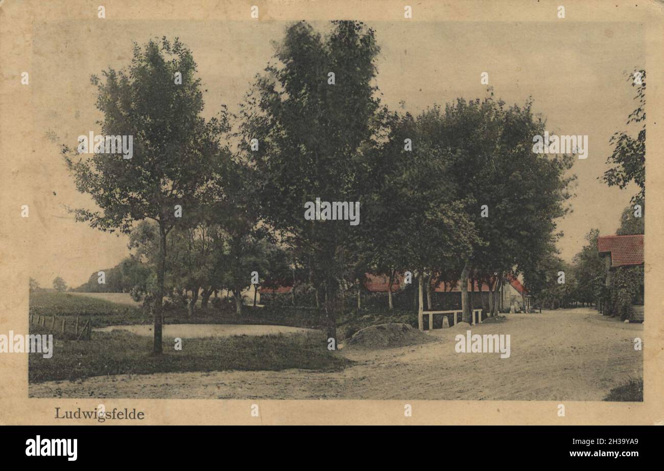 Ludwigsfelde, Landkreises Teltow-Fläming, Brandenburg, Deutschland, Ansicht von ca 1910, digitale Reproduktion einer gemeinfreien Postkarte Foto Stock