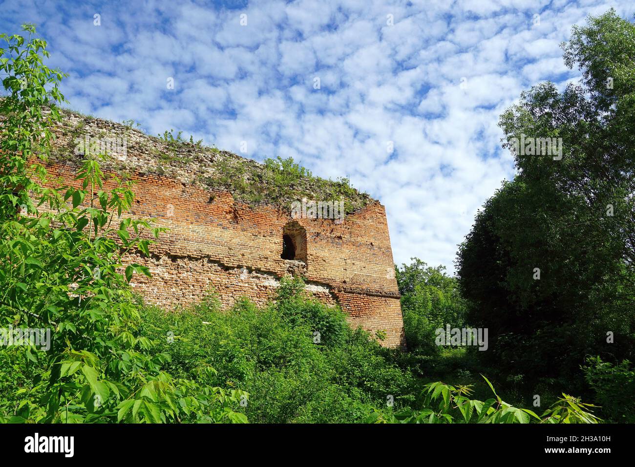 Rovine fortificate del castello nel villaggio di Krylow, in Polonia Foto Stock