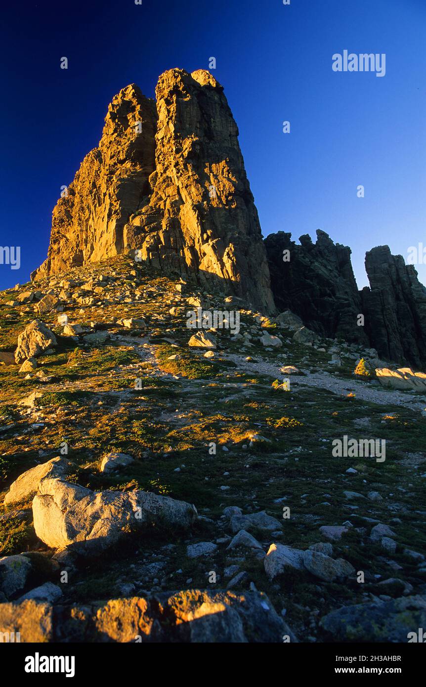 FRANCIA. CORSICA DEL SUD (2A) AGHI DI BAVELLA (AIGUILLES DE BAVELLA) Foto Stock