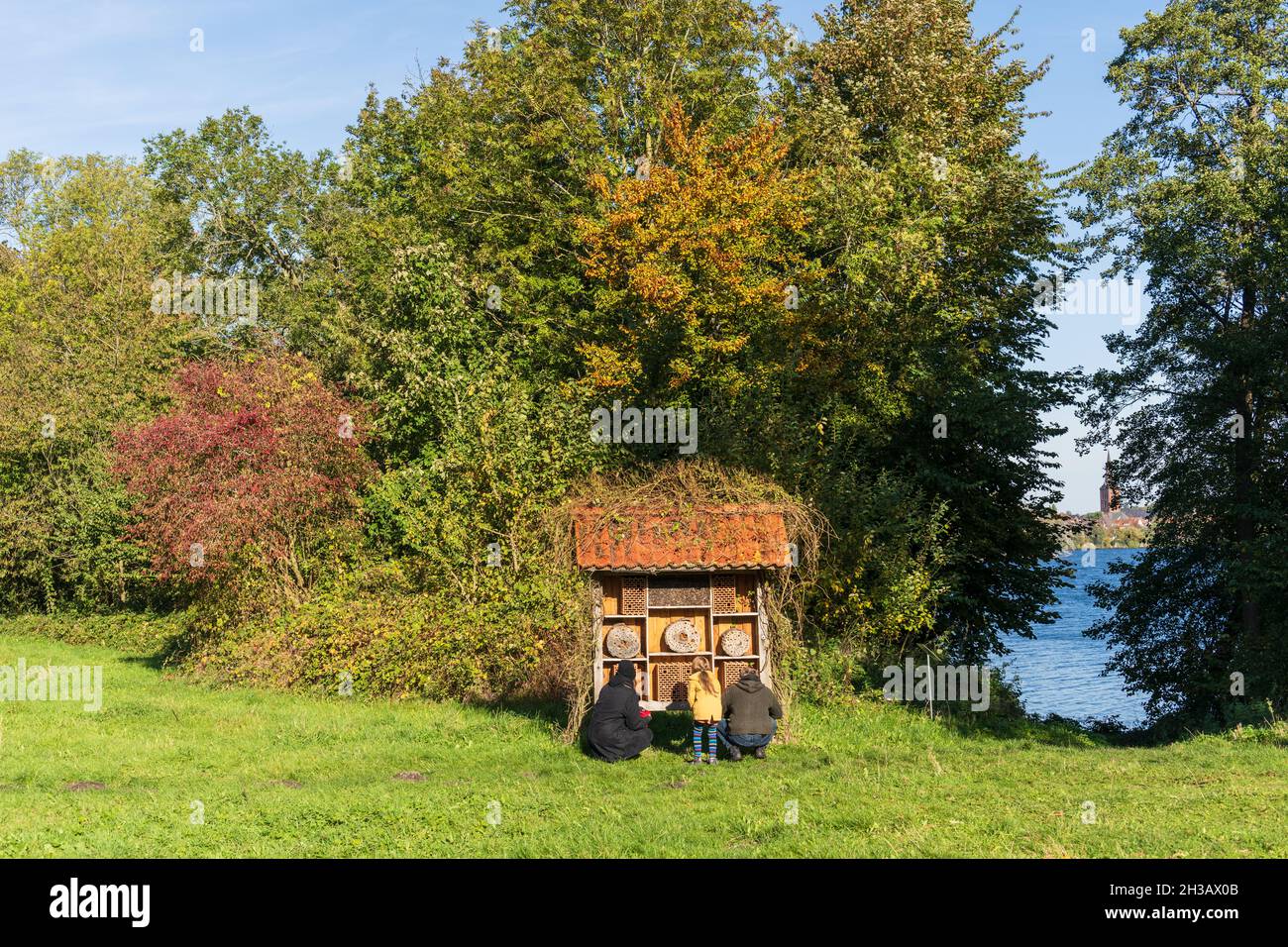 Herbstliche Stimmung im Apfelgarten des Plöner Schloßgartens Foto Stock