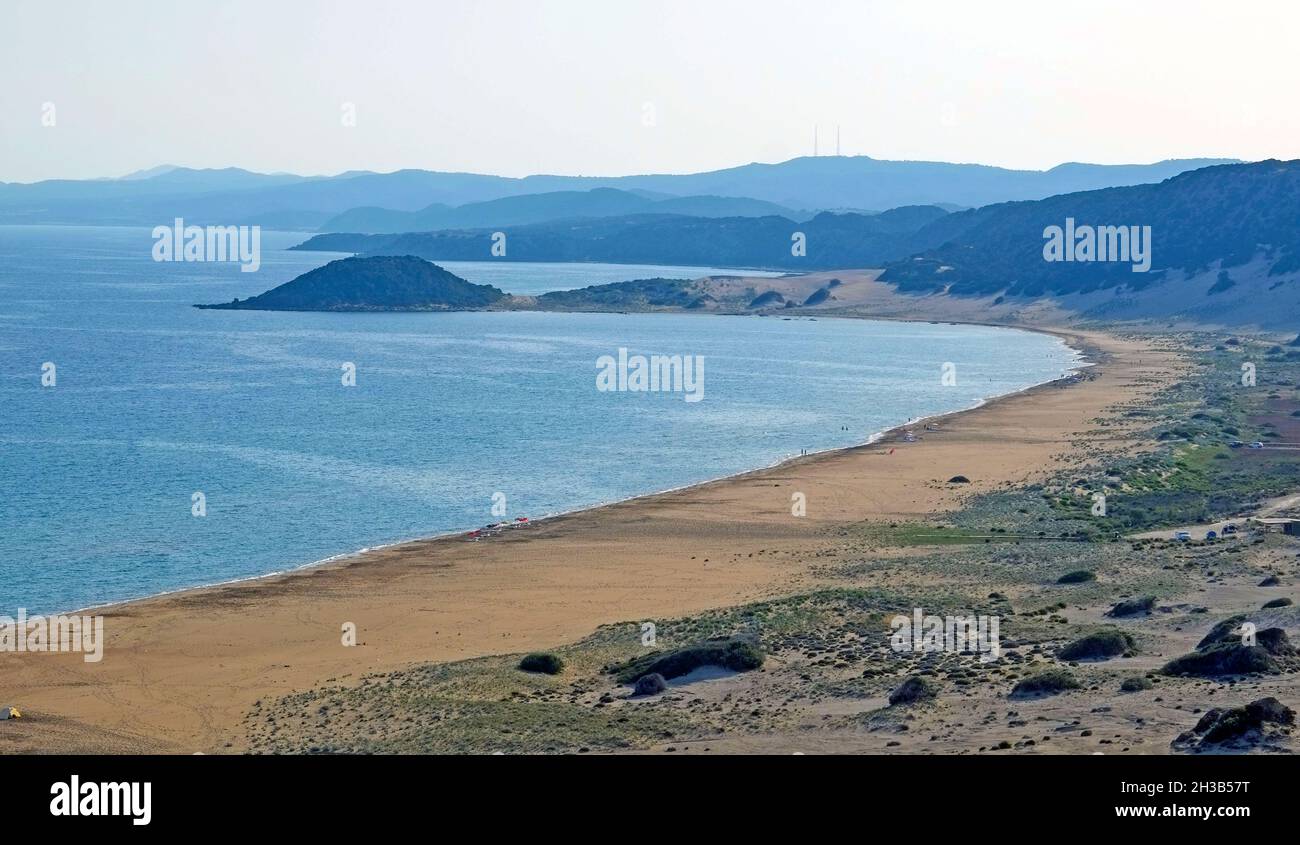Spiaggia dorata, Penisola di Karpaz, Dipkarpaz, Cipro del Nord Foto Stock