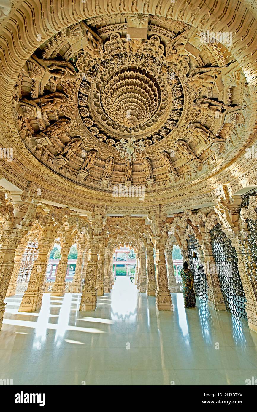 01 02 2009 architettura BAPS Swaminarayan Tempio Bhavnagar-distretto Bhavnagar-Gujarat India Foto Stock