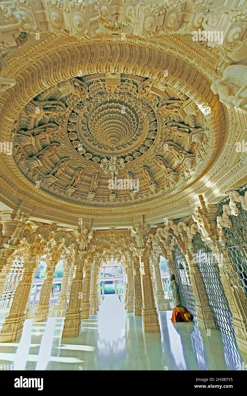 01 02 2009 architettura BAPS Swaminarayan Tempio Bhavnagar-distretto Bhavnagar-Gujarat India Foto Stock