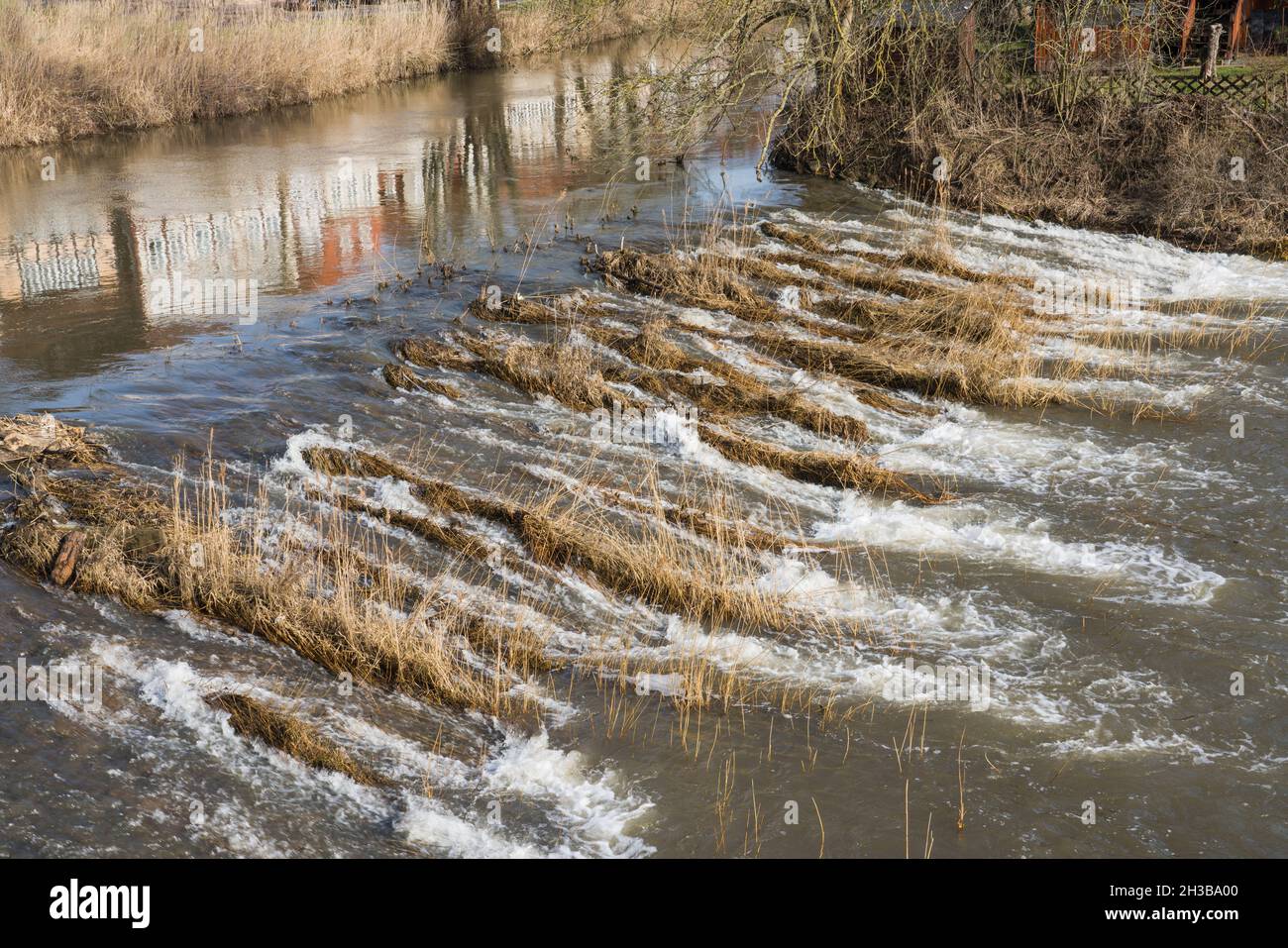 Fiume Werra, Hannoversch Münden, bassa Sassonia, Germania, Europa Foto Stock