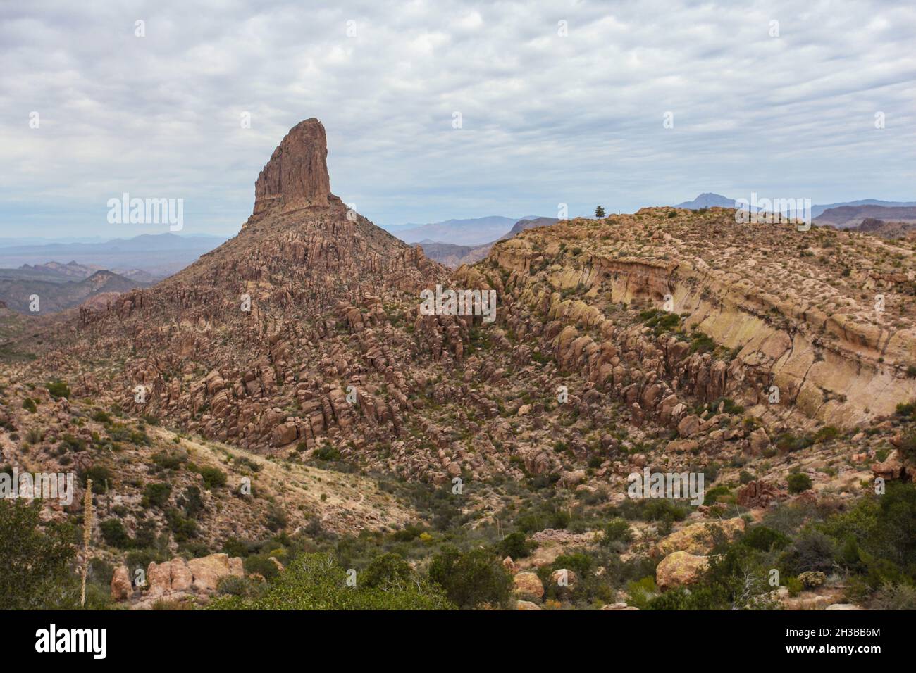 Il Peralta Canyon Trail, un'ottima escursione nelle Superstition Mountains occidentali in Arizona Foto Stock