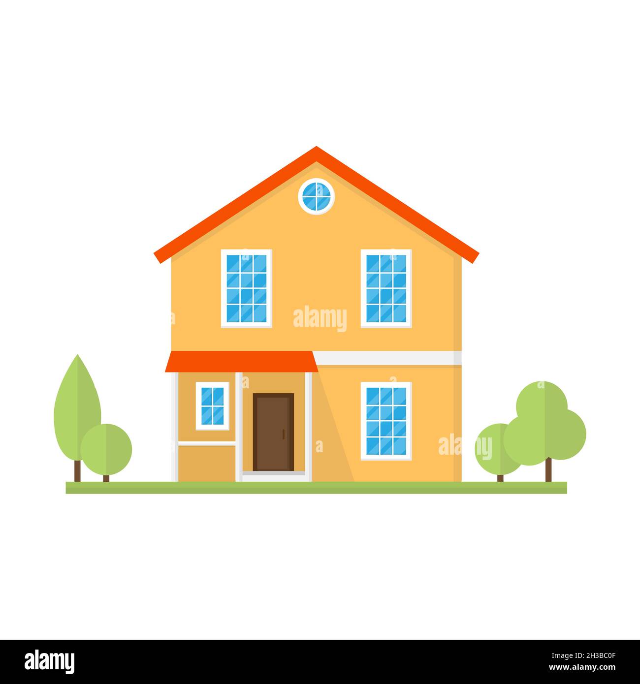 Casa edificio o casa di stile appartamento. Illustrazione Vettoriale