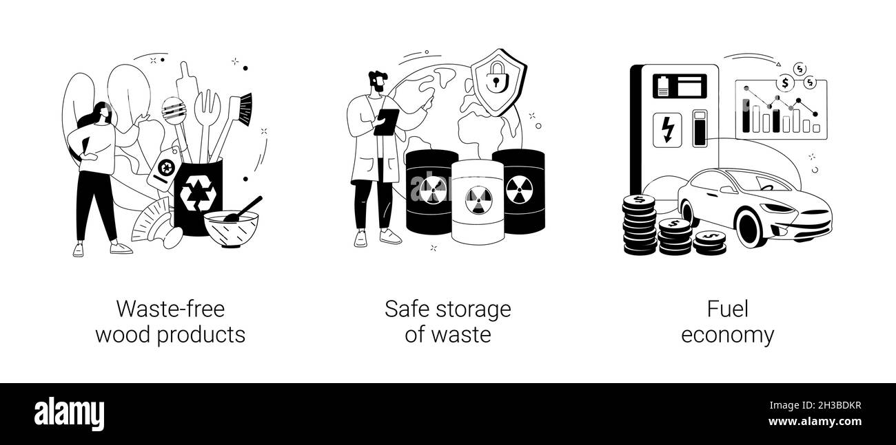 Illustrazioni vettoriali del concetto astratto delle soluzioni verdi. Illustrazione Vettoriale