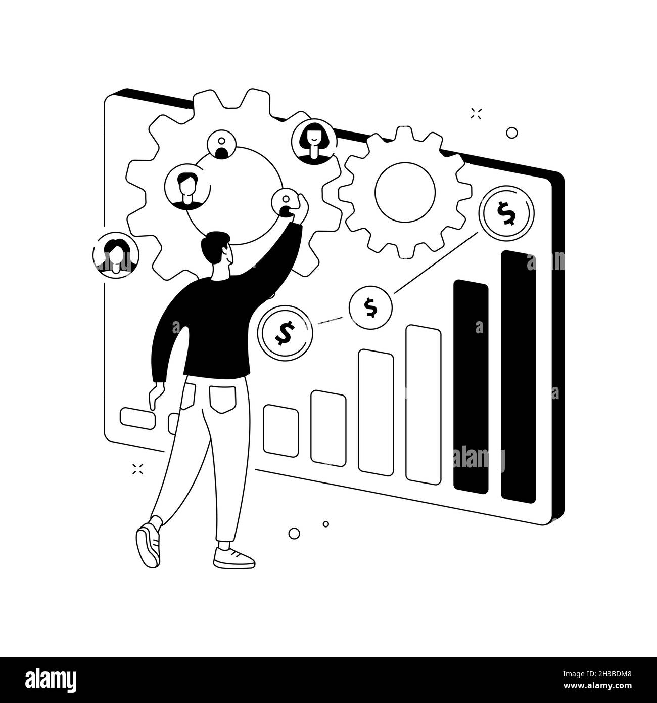 Illustrazione del vettore di concetto astratto di crescita delle vendite. Illustrazione Vettoriale