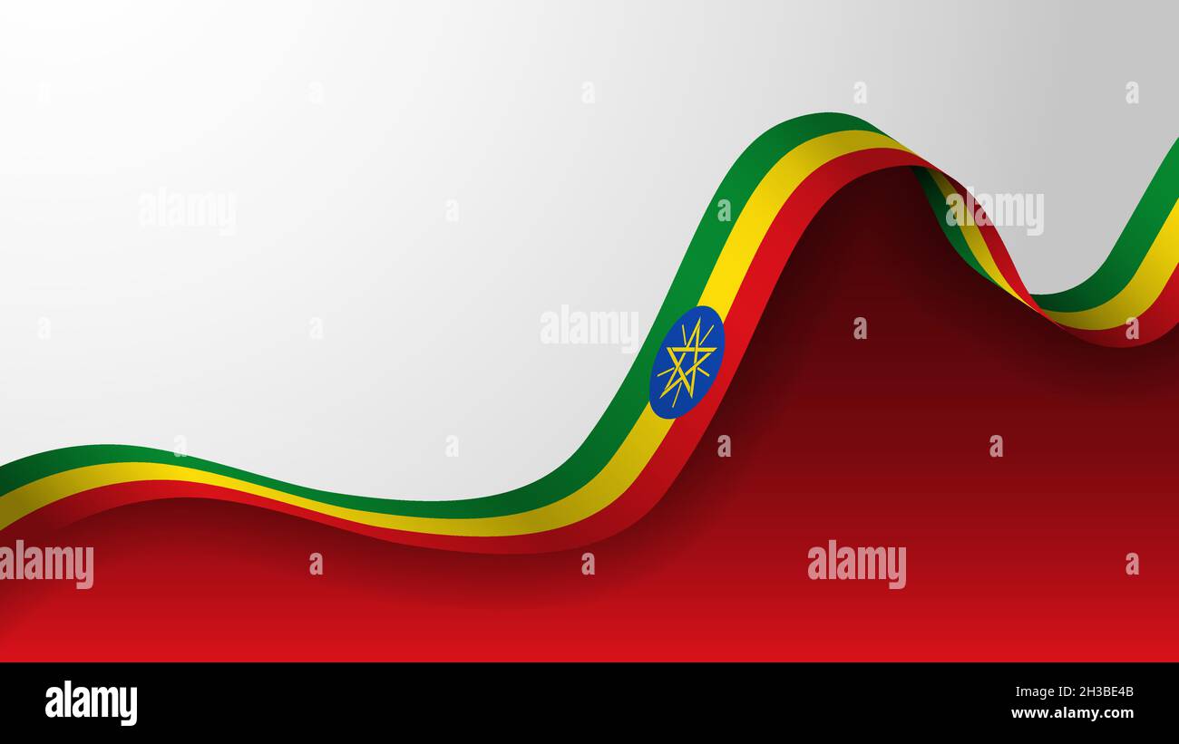 EPS10 Vector Patriotic background con i colori della bandiera etiope. Un elemento di impatto per l'uso che si desidera fare di esso. Illustrazione Vettoriale