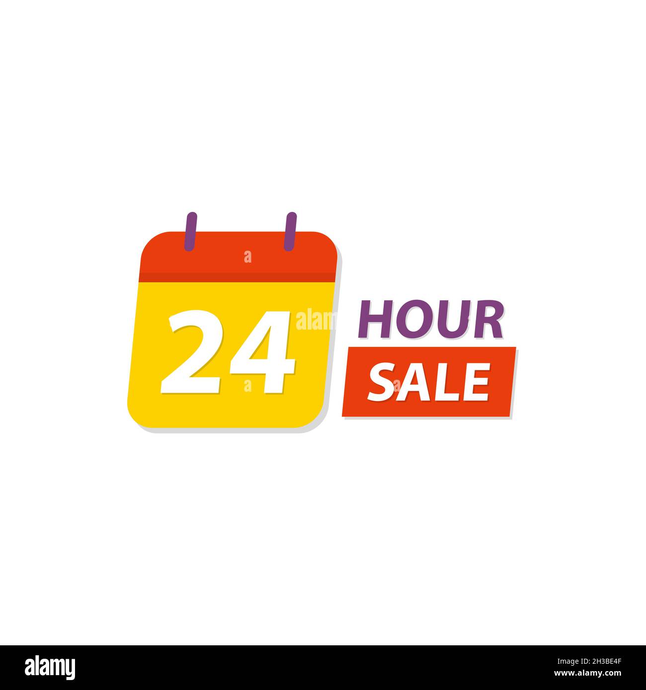 24 ore di vendita icona stile piatto Illustrazione Vettoriale
