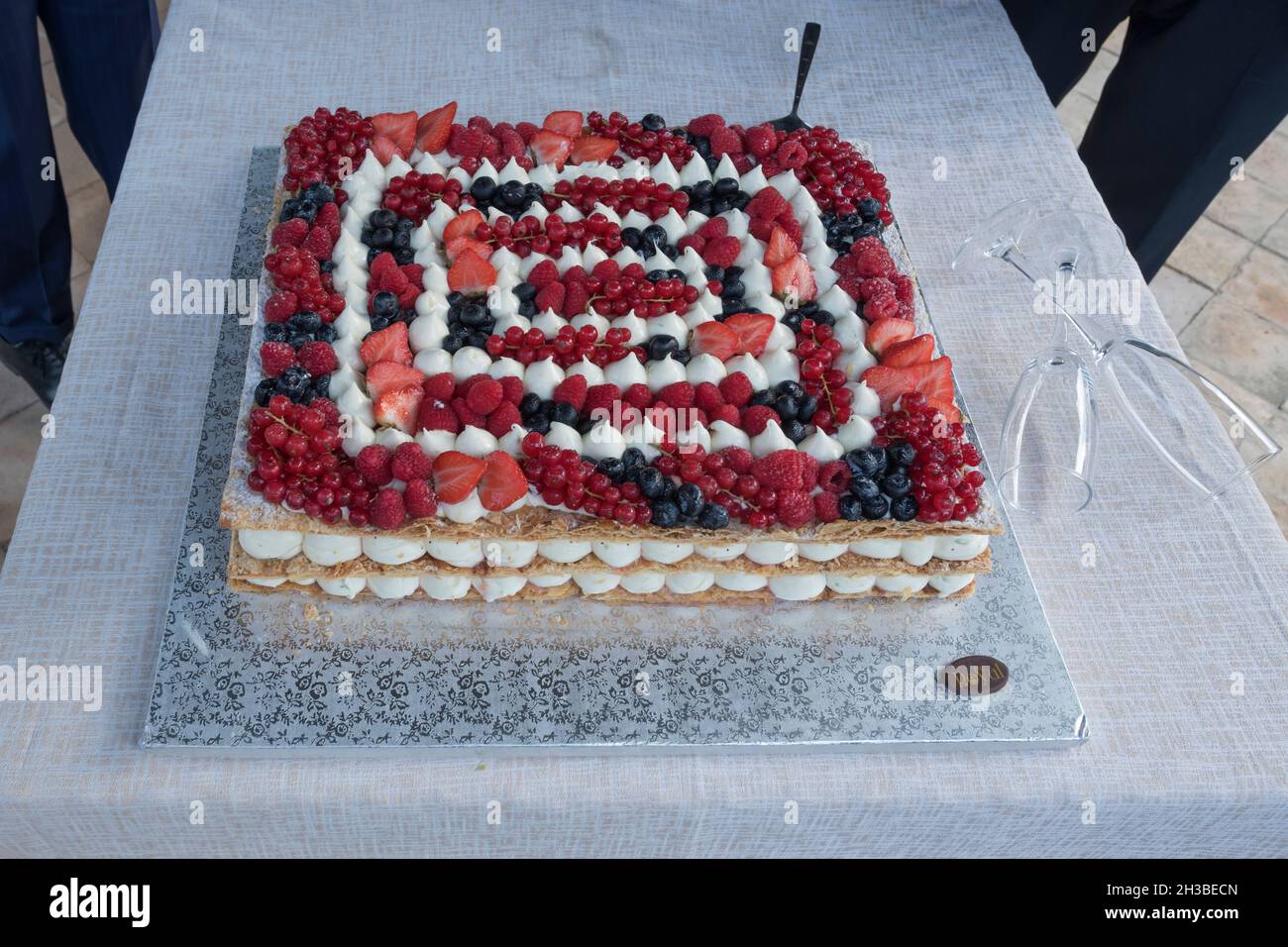 torta di cerimonia nuziale Foto Stock