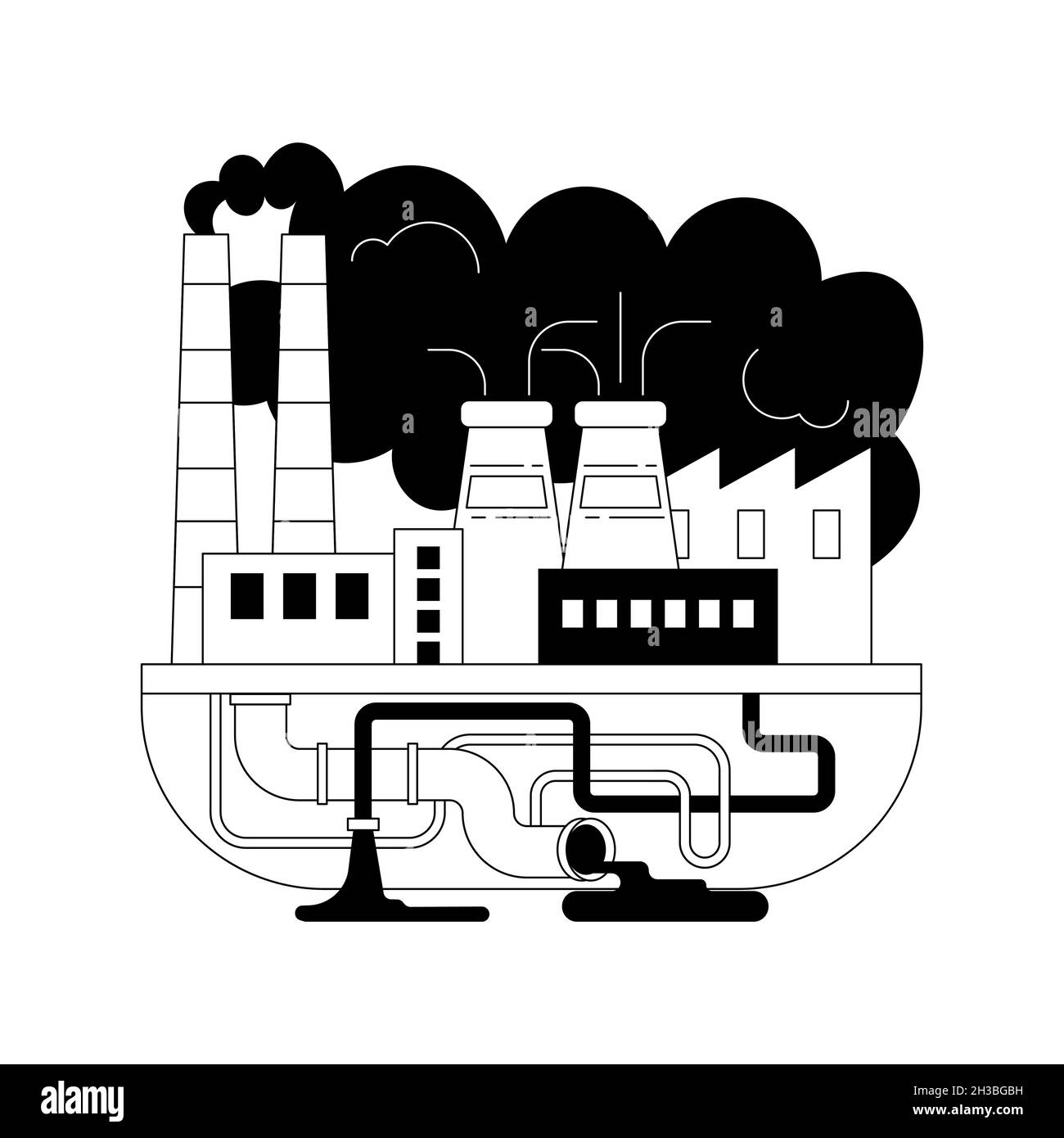 Illustrazione vettoriale del concetto astratto di inquinamento industriale. Illustrazione Vettoriale