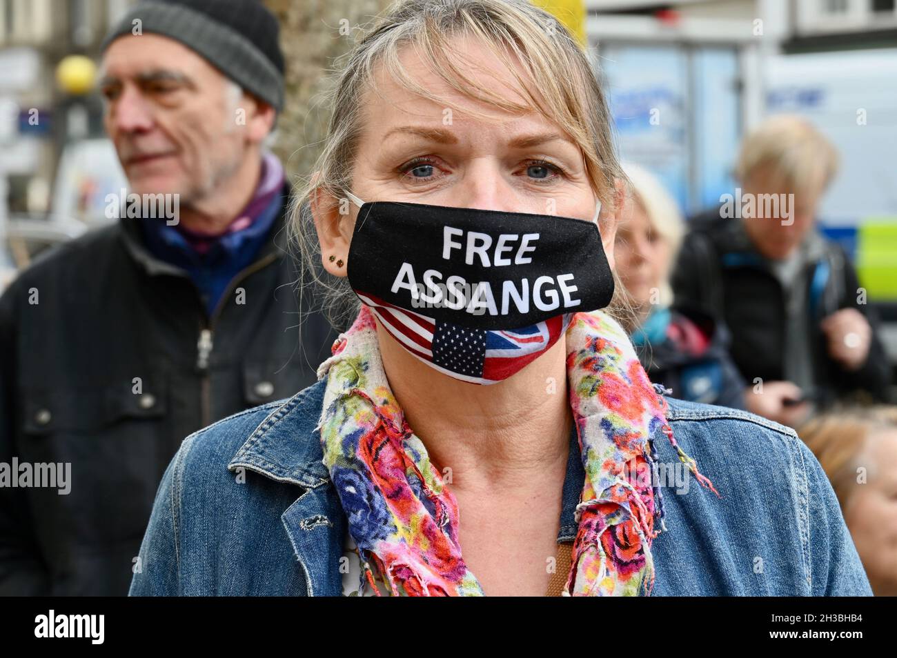 Londra, Regno Unito. Libera Julian Assange protesta. Udienza di appello finale, Corte di Giustizia TheRoyal, The Strand. Foto Stock