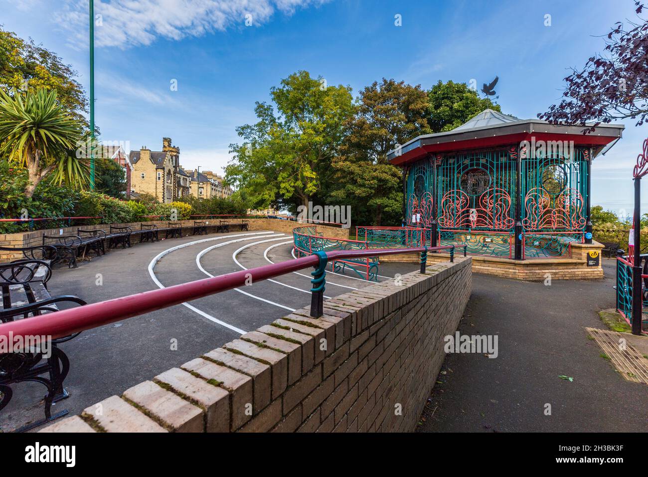 Il nuovo Bandstand a Saltburn-by-the-Sea, North Yorkshire, Inghilterra Foto Stock