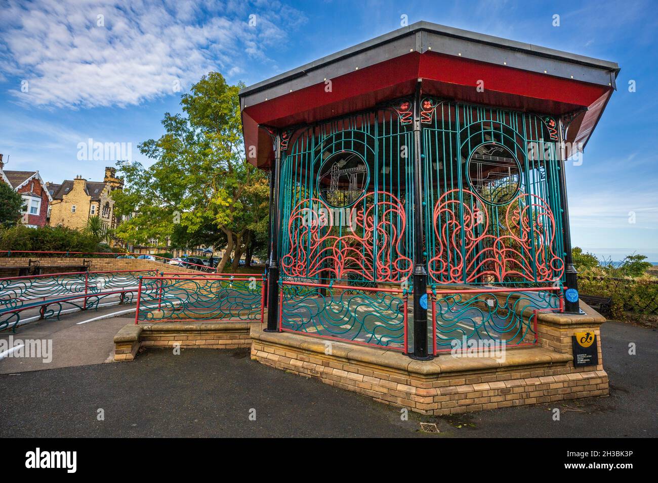 Il nuovo Bandstand a Saltburn-by-the-Sea, North Yorkshire, Inghilterra Foto Stock