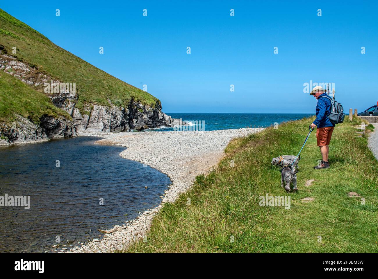 Cwmtydu Beach, Cerediaion, Galles occidentale. Foto Stock