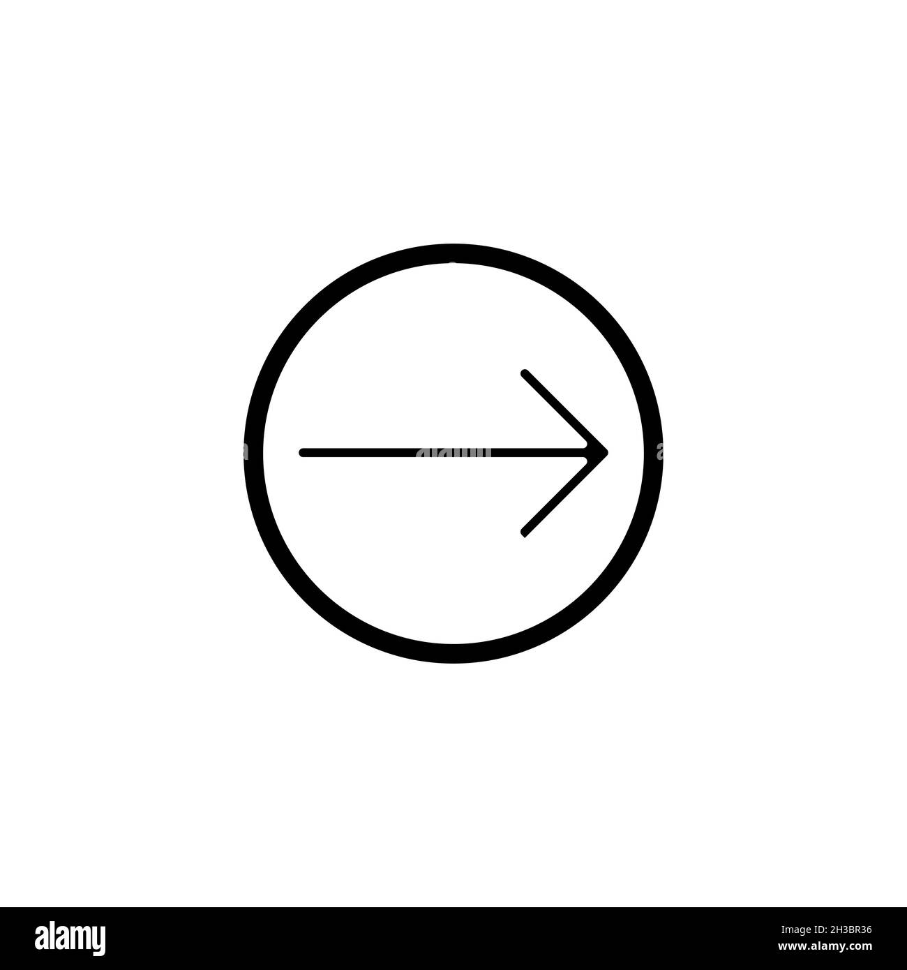 Icona freccia, isolata. Design piatto. Sul retro bianco. Illustrazione Vettoriale