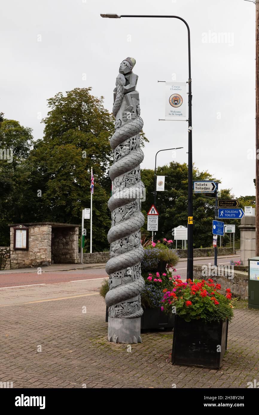 Monumento a Sir Henry Morton Stanley, St Asaph, Denbighshire, Galles. Foto Stock