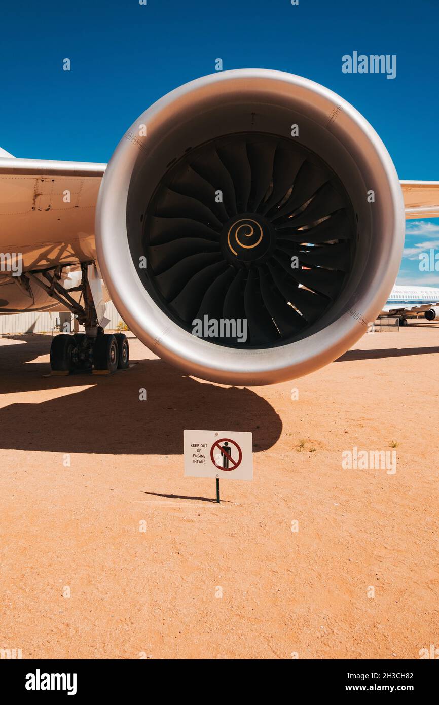 Il secondo Boeing 787 Dreamliner costruito ora si trova al Pima Air & Space Museum, Arizona, USA Foto Stock