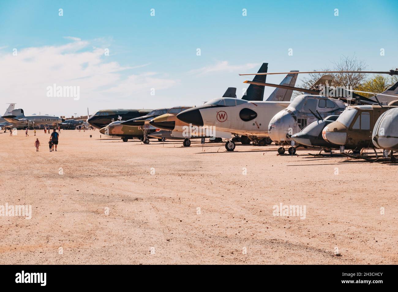 Una collezione di aerei a reazione ritirati al Pima Air & Space Museum, Arizona, USA Foto Stock