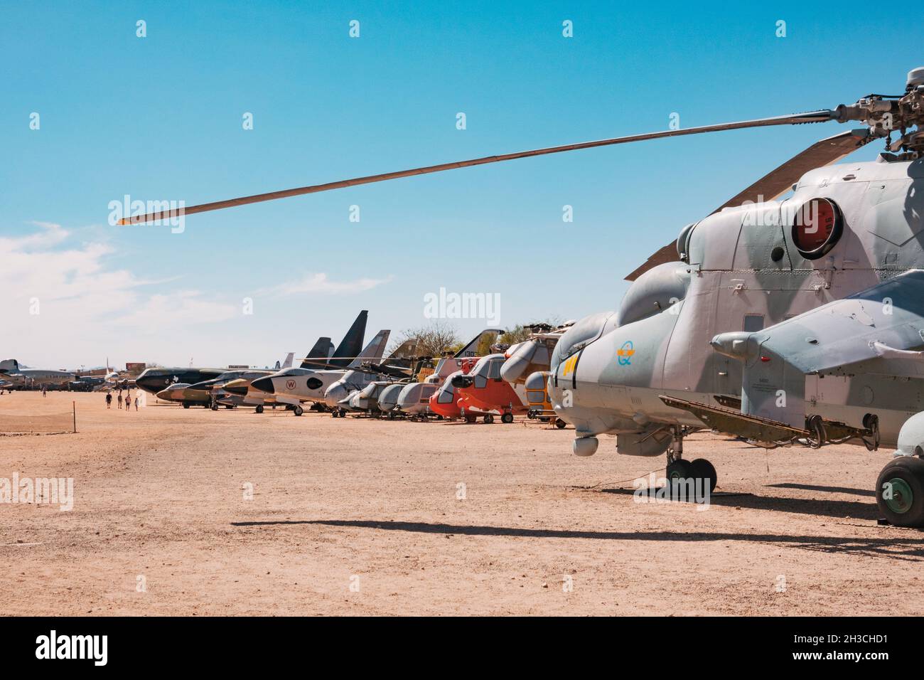 Una collezione di aerei a reazione ritirati al Pima Air & Space Museum, Arizona, USA Foto Stock