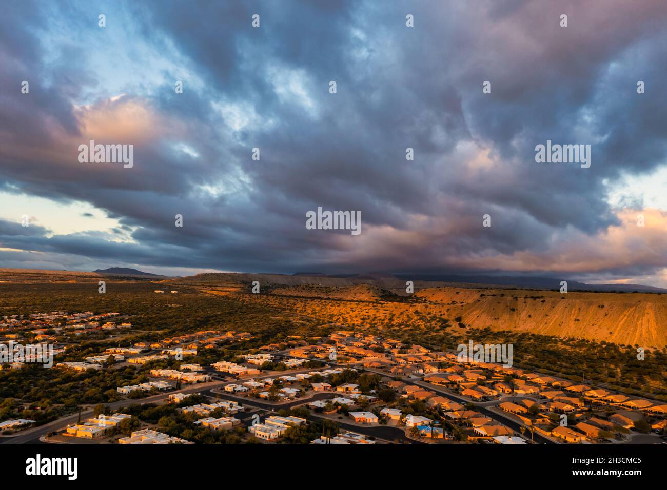 Green Valley, Arizona comunità di pensione, vista aerea Foto Stock