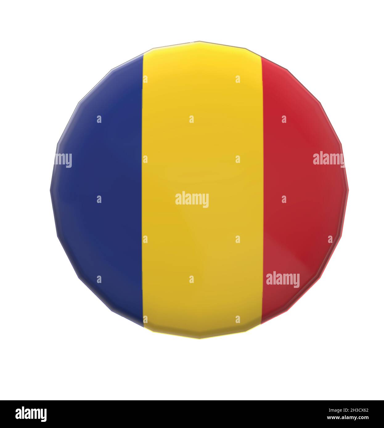 Cappuccio del pulsante del badge con bandiera della Romania Illustrazione Vettoriale