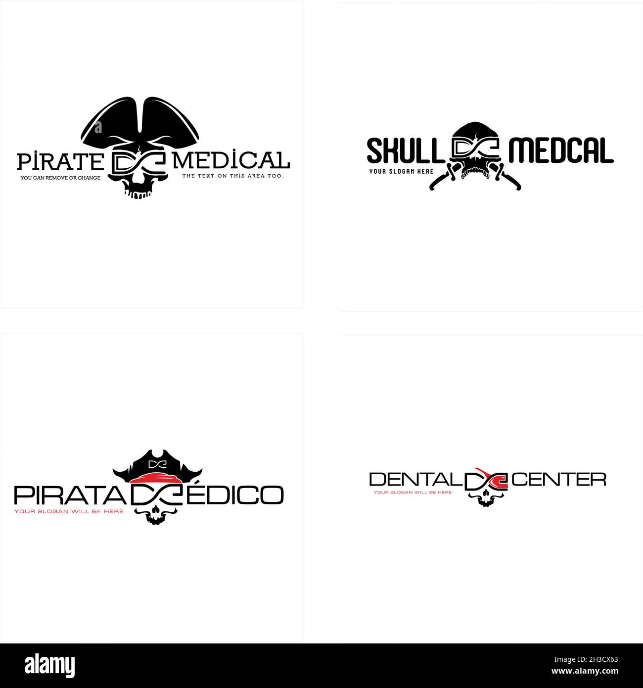 Moderna moto Gangster power rock band testa cranio logo design Illustrazione Vettoriale